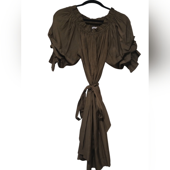 Mersea Dresses & Skirts - Mersea Hunter Green Fall Tulum Ruffle Dress New With Tags Size Medium